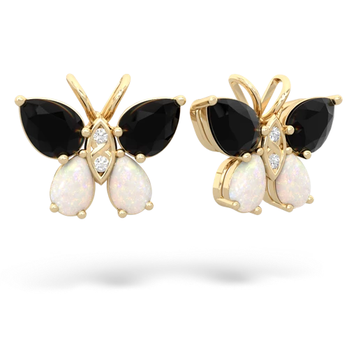 onyx-opal butterfly earrings