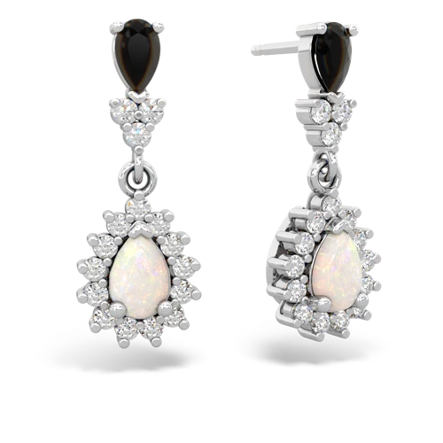 onyx-opal dangle earrings
