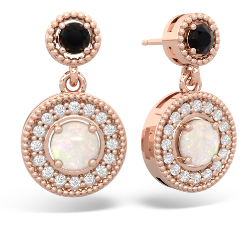 onyx-opal halo earrings