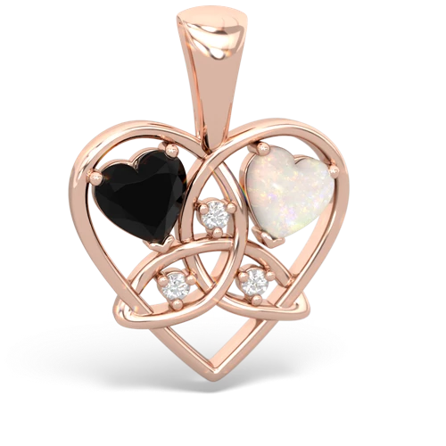 onyx-opal celtic heart pendant