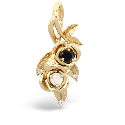 Black Onyx Genuine Black Onyx with Genuine Opal Rose Vine pendant Pendant