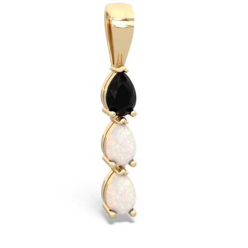 onyx-opal three stone pendant