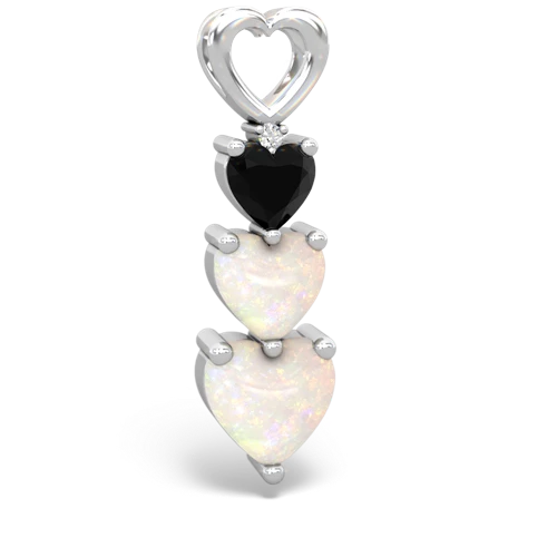 onyx-opal three stone pendant