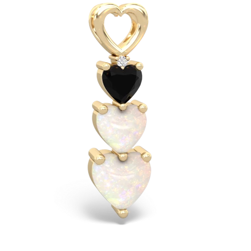 onyx-opal three stone pendant
