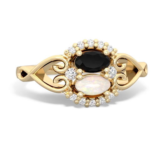 onyx-opal antique keepsake ring