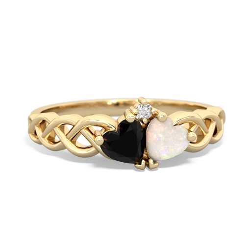 onyx-opal celtic braid ring
