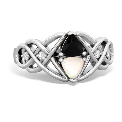 onyx-opal celtic knot ring
