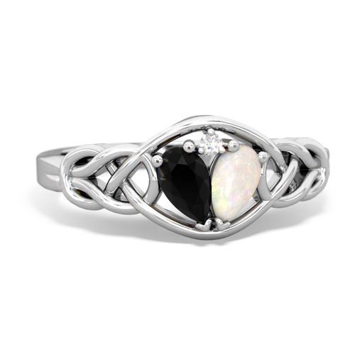 onyx-opal celtic knot ring