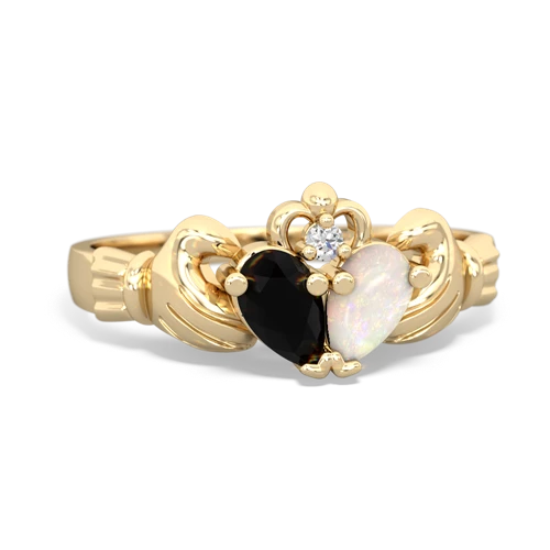 Black Onyx Genuine Black Onyx with Genuine Opal Claddagh ring Ring