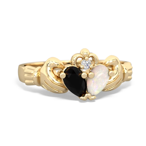 onyx-opal claddagh ring