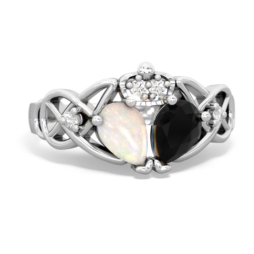 onyx-opal claddagh ring