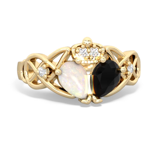 onyx-opal claddagh ring