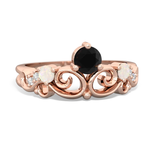 Black Onyx Genuine Black Onyx with Genuine Opal and Lab Created Ruby Crown Keepsake ring Ring