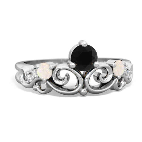 Black Onyx Genuine Black Onyx with Genuine Opal and  Crown Keepsake ring Ring