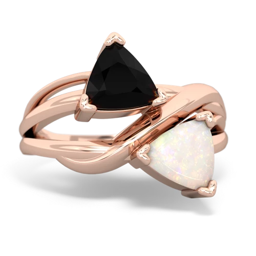 onyx-opal filligree ring