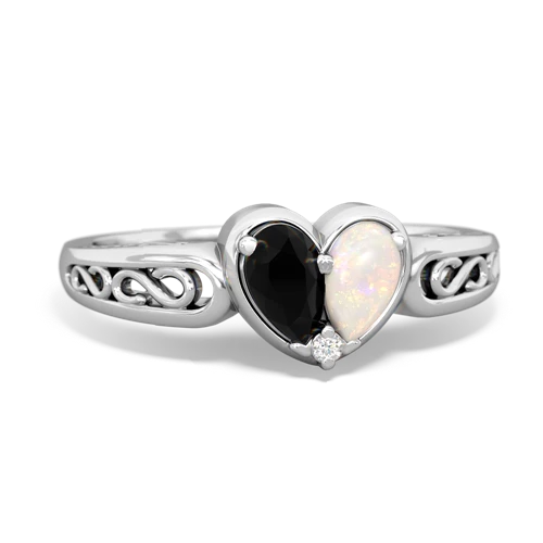 onyx-opal filligree ring