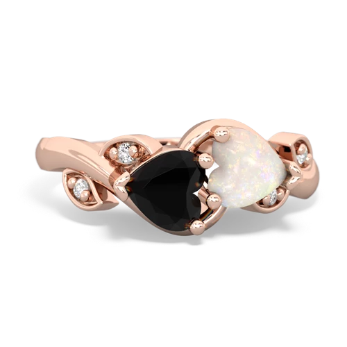 onyx-opal floral keepsake ring