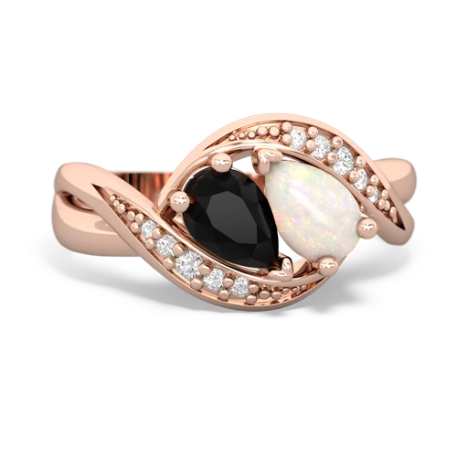 Black Onyx Genuine Black Onyx with Genuine Opal Summer Winds ring Ring
