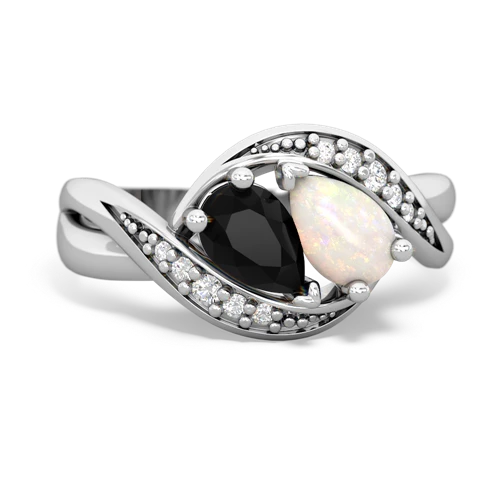 Black Onyx Genuine Black Onyx with Genuine Opal Summer Winds ring Ring