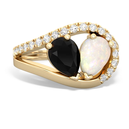 onyx-opal pave heart ring