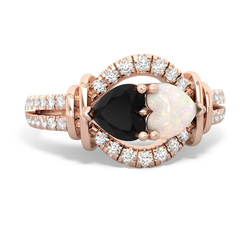 onyx-opal pave keepsake ring