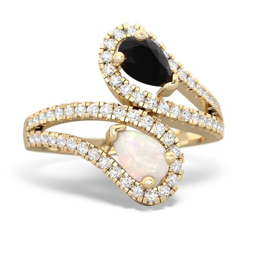 onyx-opal pave swirls ring