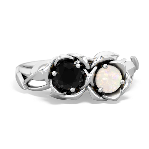 onyx-opal roses ring