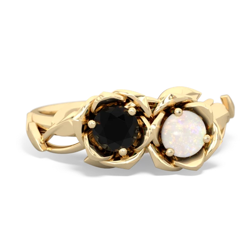 onyx-opal roses ring