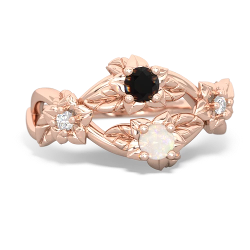 Black Onyx Genuine Black Onyx with Genuine Opal Sparkling Bouquet ring Ring