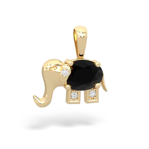 onyx elephant pendant