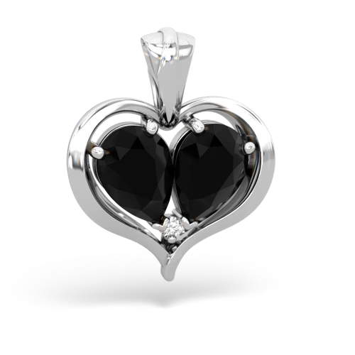 onyx half heart whole pendant