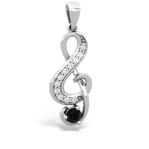 onyx treble clef pendant