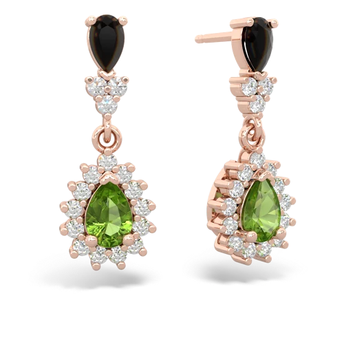 onyx-peridot dangle earrings