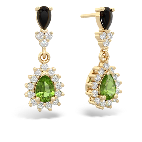onyx-peridot dangle earrings