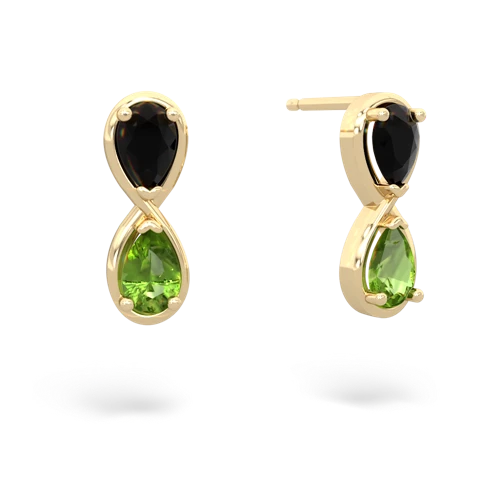 onyx-peridot infinity earrings