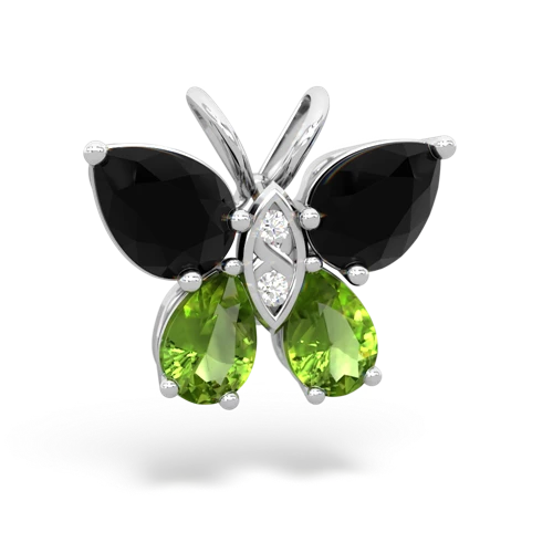 onyx-peridot butterfly pendant