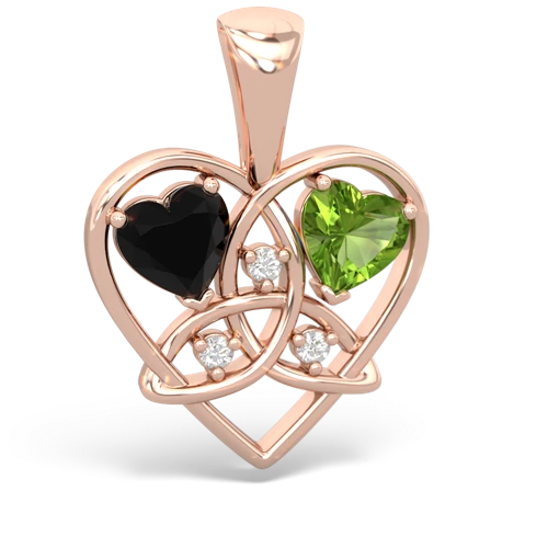 onyx-peridot celtic heart pendant