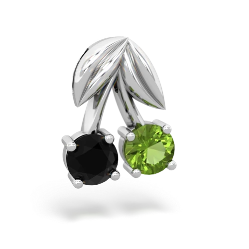 onyx-peridot cherries pendant