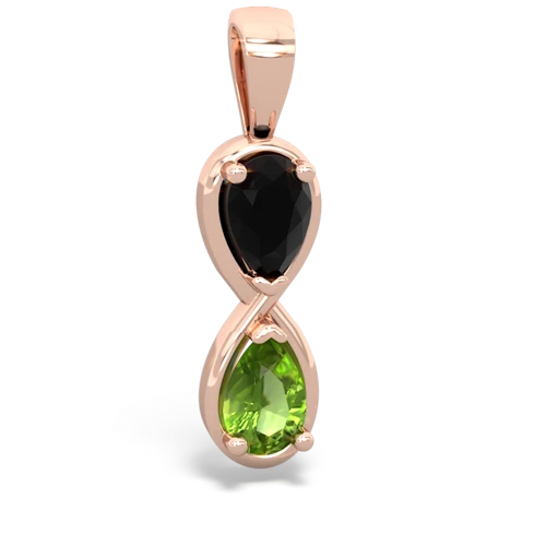 onyx-peridot infinity pendant