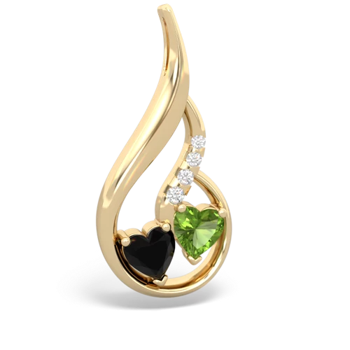 onyx-peridot keepsake swirl pendant