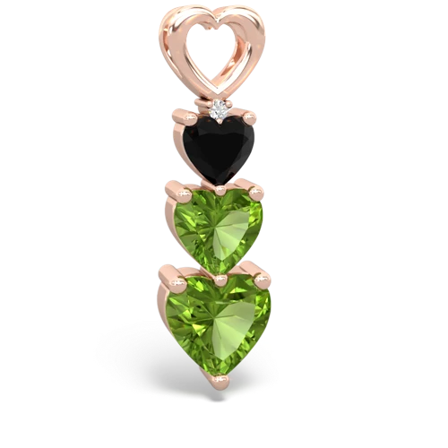Black Onyx Genuine Black Onyx with Genuine Peridot and  Past Present Future pendant Pendant