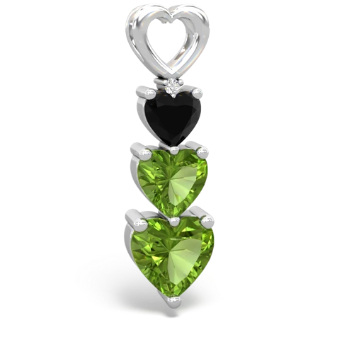 onyx-peridot three stone pendant