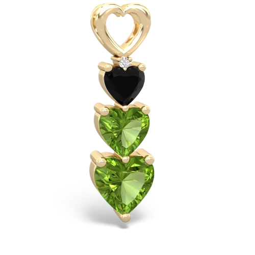 Black Onyx Genuine Black Onyx with Genuine Peridot and Lab Created Emerald Past Present Future pendant Pendant