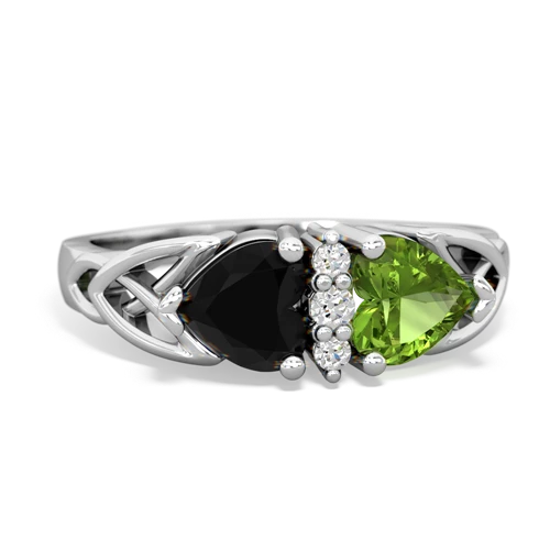 onyx-peridot celtic ring