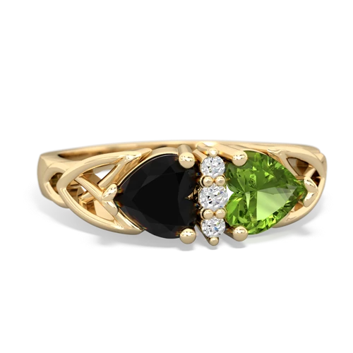 onyx-peridot celtic ring