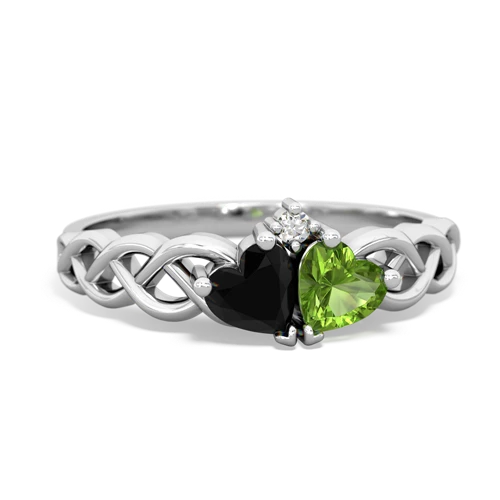 onyx-peridot celtic braid ring