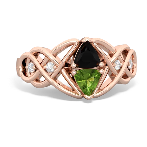 onyx-peridot celtic knot ring