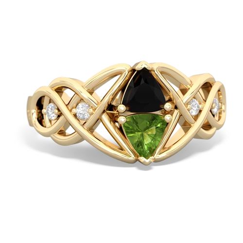 onyx-peridot celtic knot ring