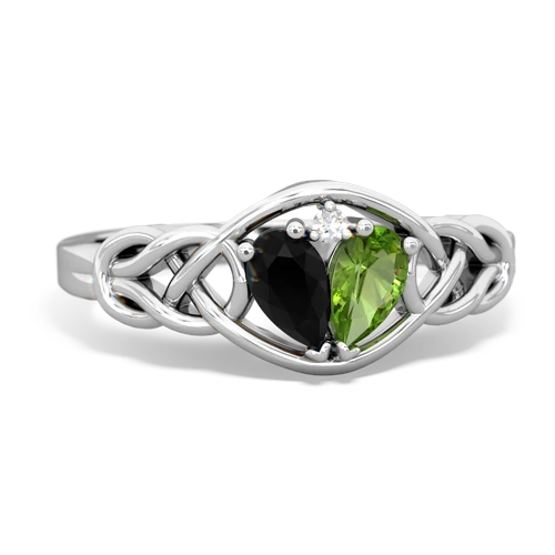 onyx-peridot celtic knot ring