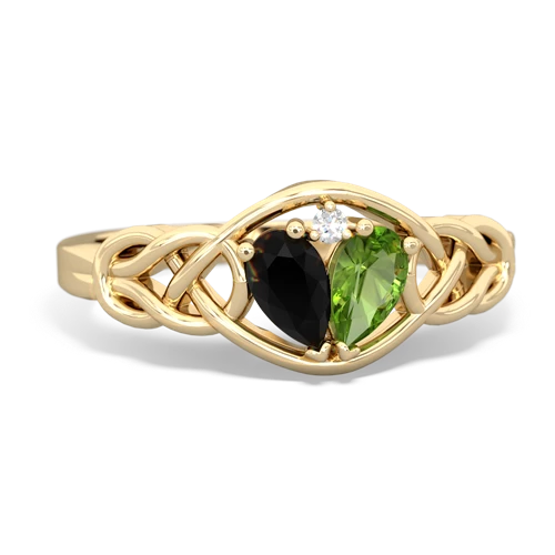 onyx-peridot celtic knot ring